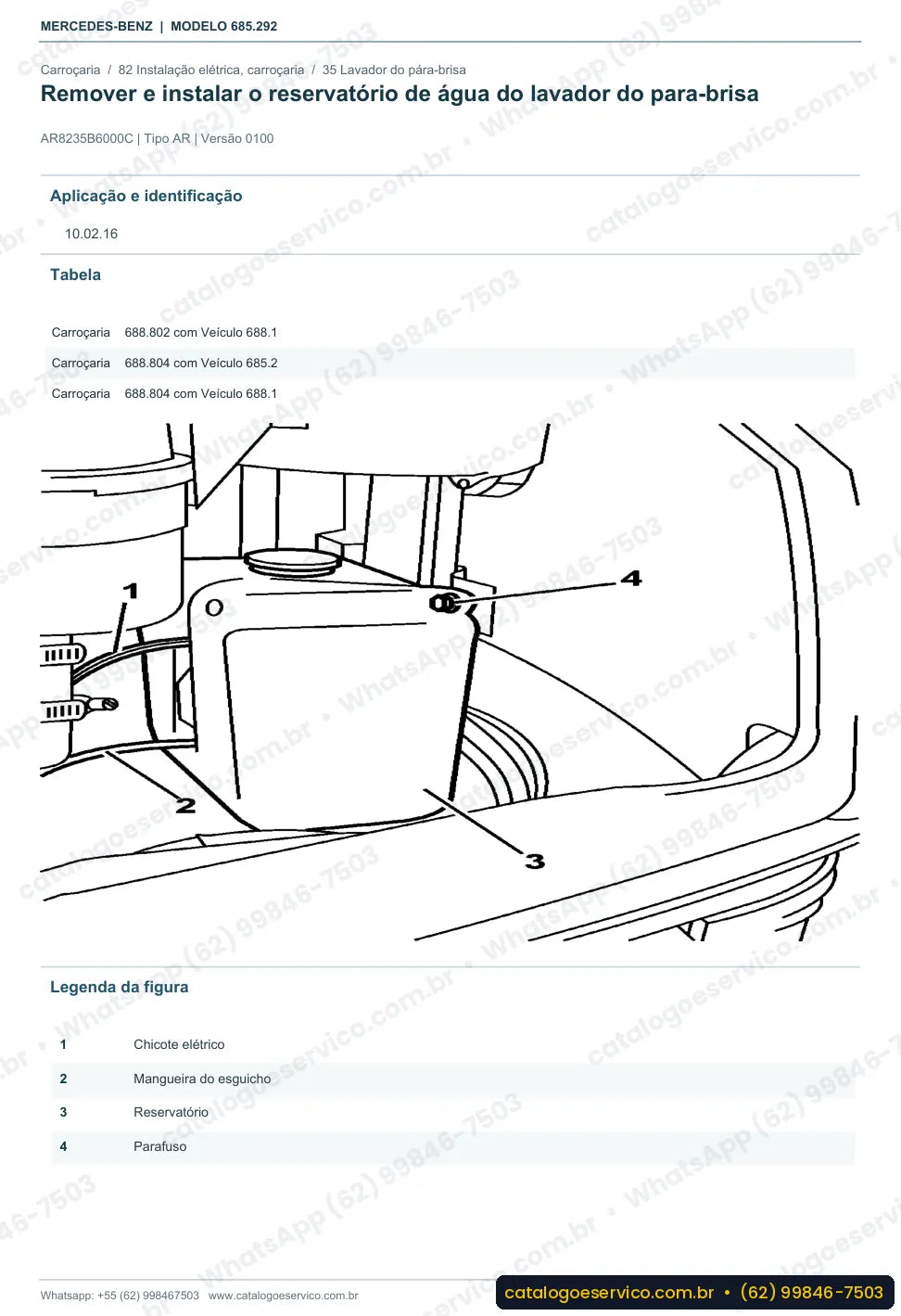 Página de procedimento do manual de oficina Mercedes-Benz LO 1419