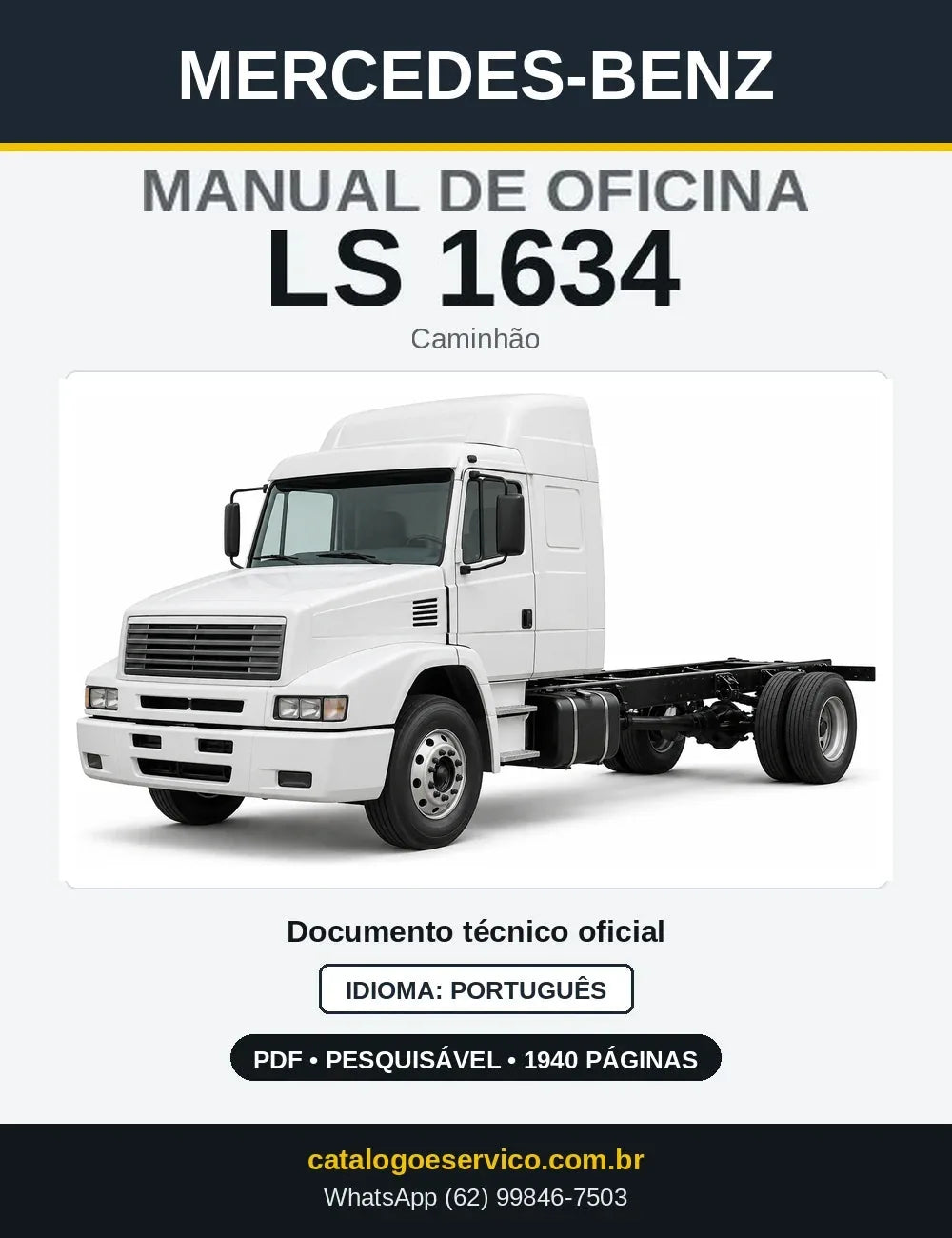 Capa do manual de oficina Mercedes-Benz LS 1634