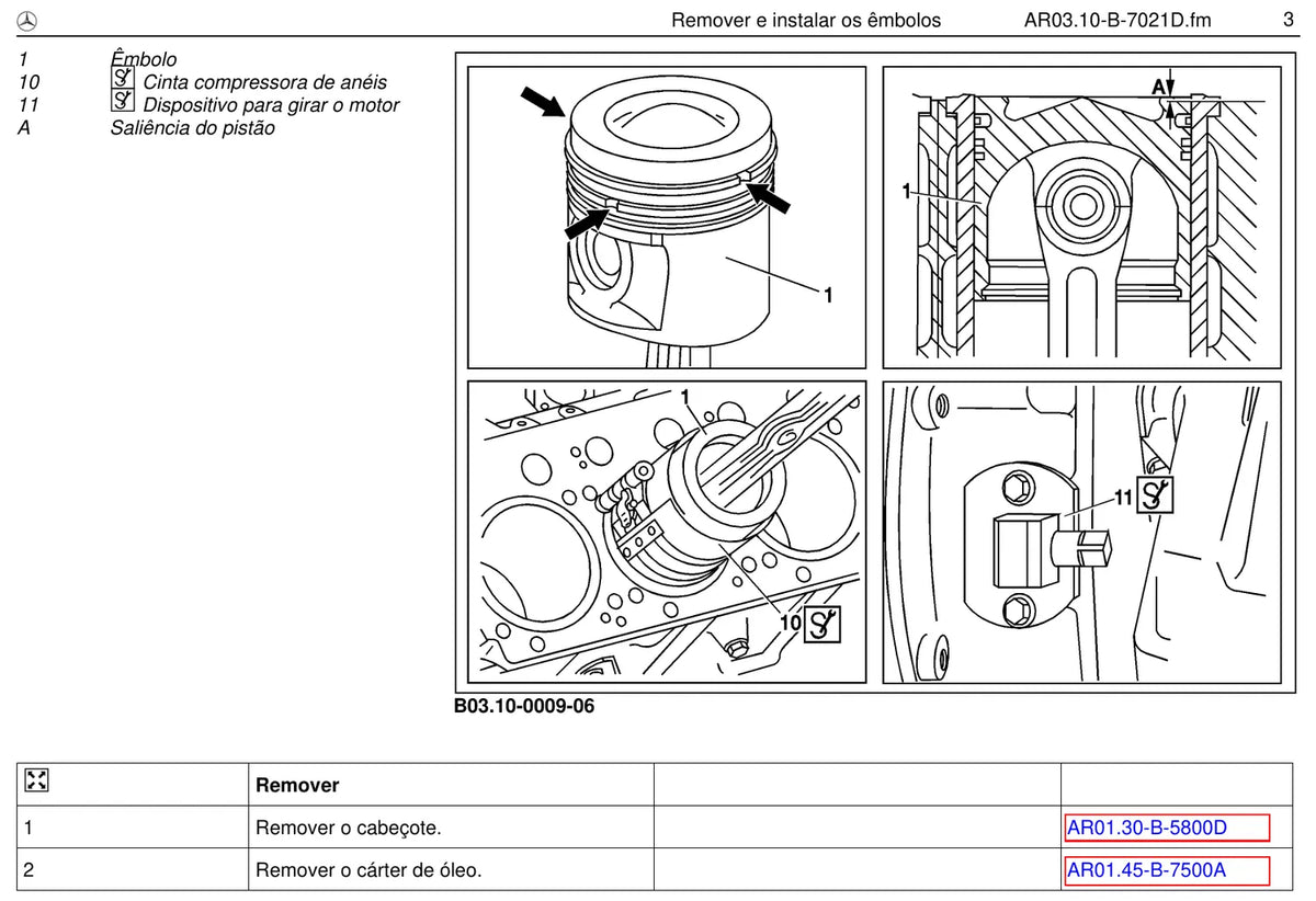 Página do manual de oficina Mercedes-Benz LS 2635