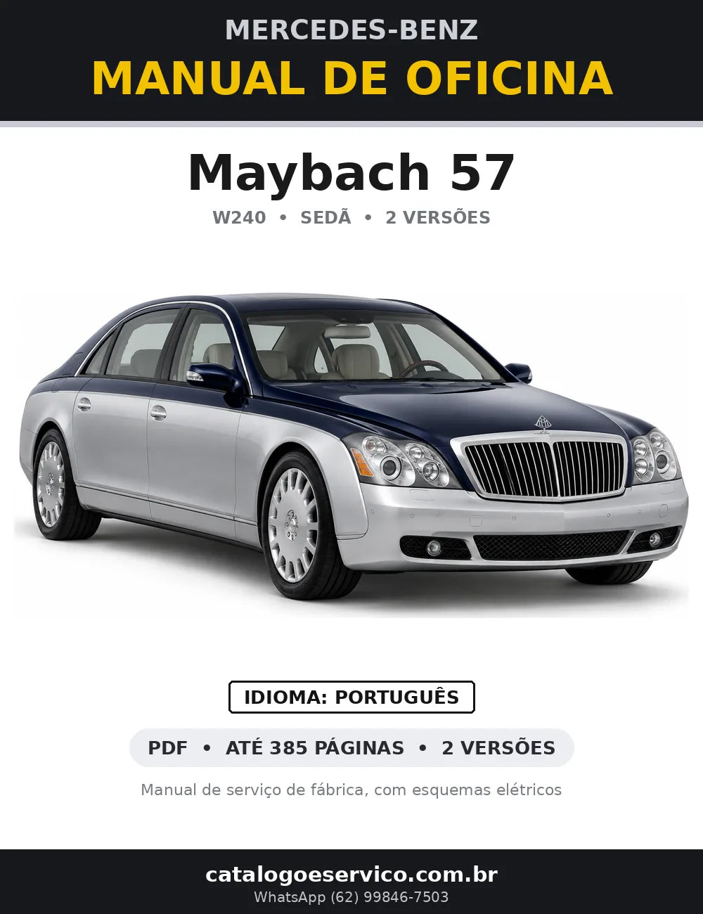 Capa do manual de oficina Mercedes-Benz Maybach 57 (W240)