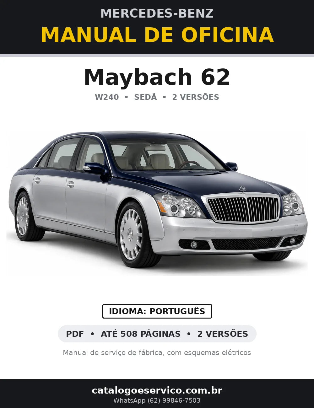 Capa do manual de oficina Mercedes-Benz Maybach 62 (W240)