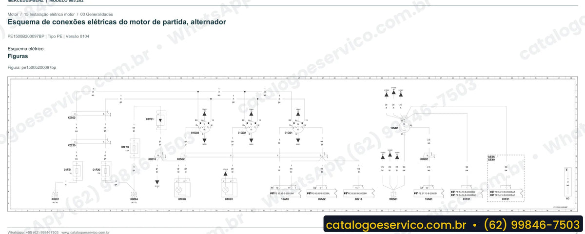 Página de esquema elétrico do Mercedes-Benz MBO 1018