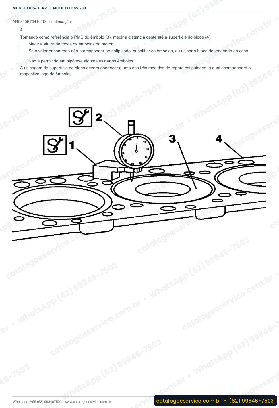 Página de procedimento do manual de oficina Mercedes-Benz MBO 1118