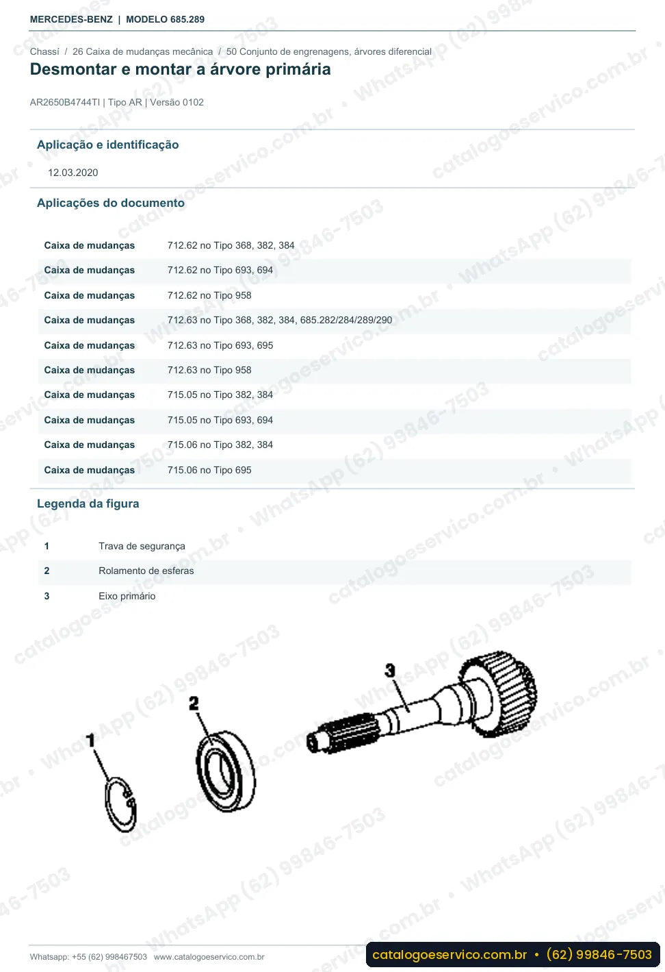 Página de procedimento do manual de oficina Mercedes-Benz MBO 1219