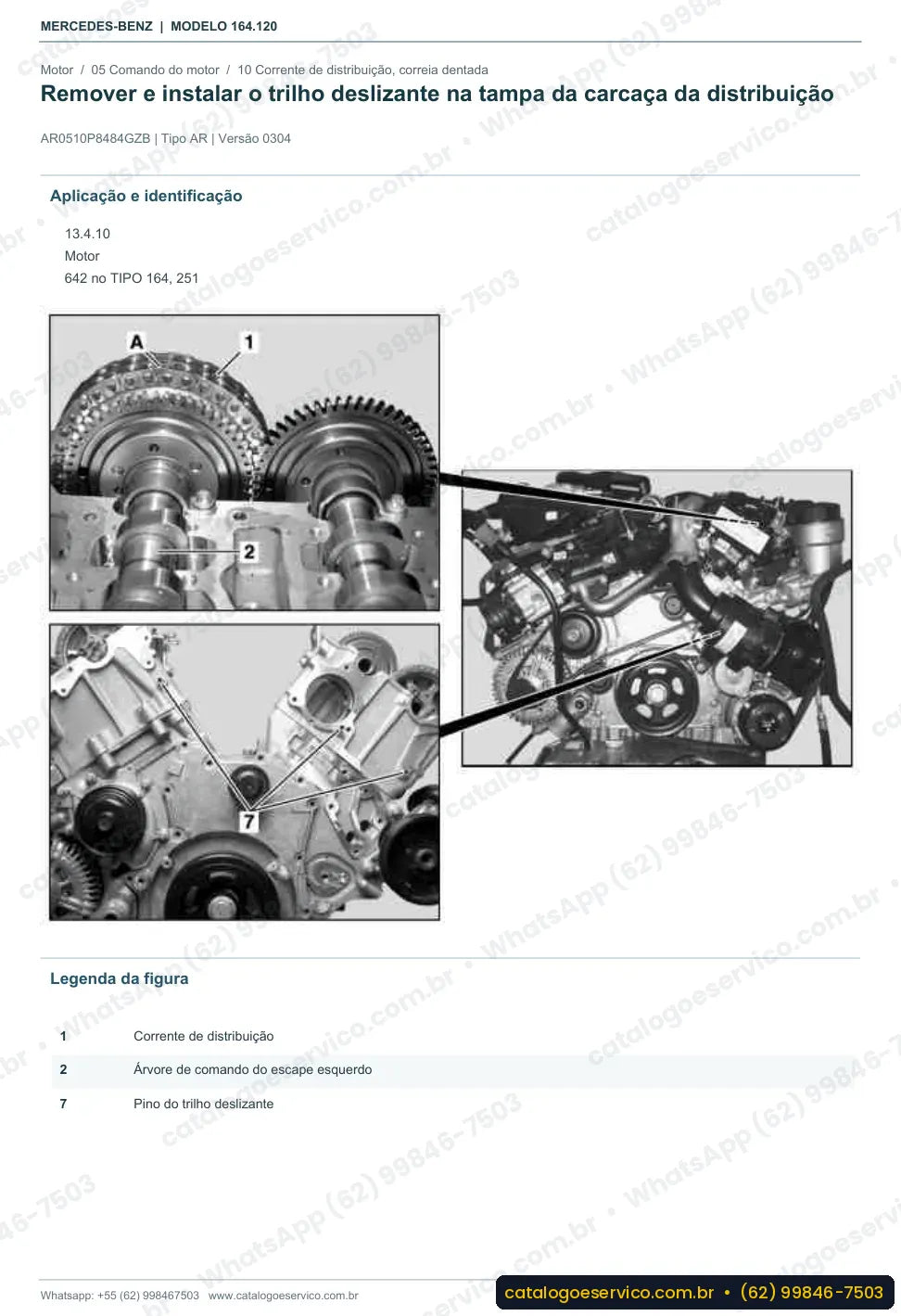 Página de procedimento do manual de oficina Mercedes-Benz ML 280 / ML 300 CDI 4MATIC (W164)