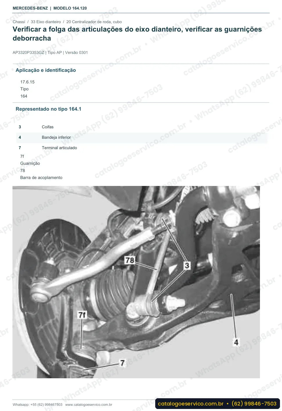 Página de procedimento do manual de oficina Mercedes-Benz ML 280 / ML 300 CDI 4MATIC (W164)