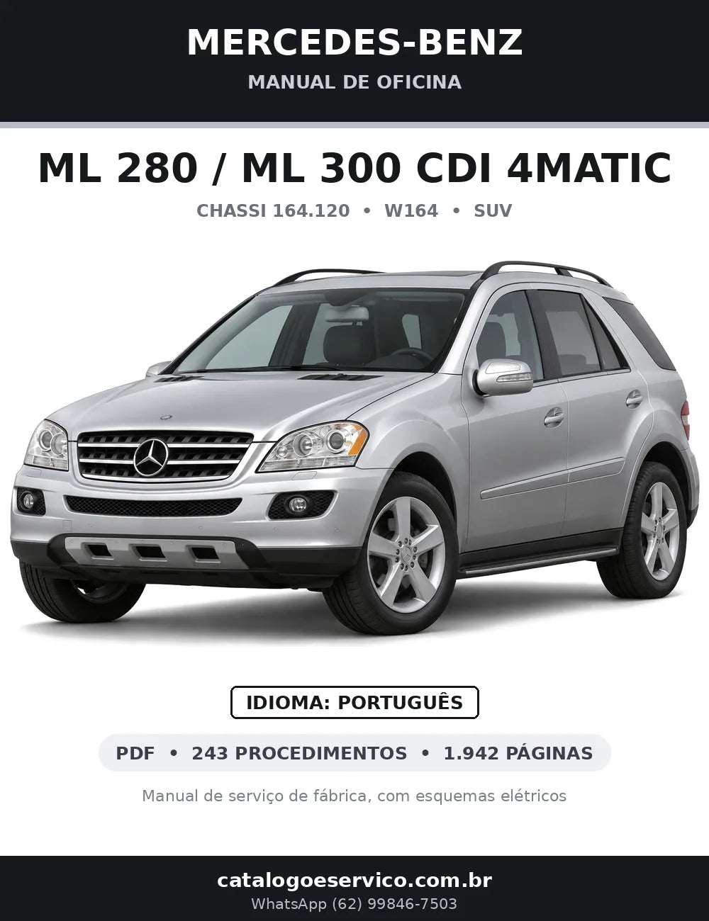 Capa do manual de oficina Mercedes-Benz ML 280 / ML 300 CDI 4MATIC (W164)