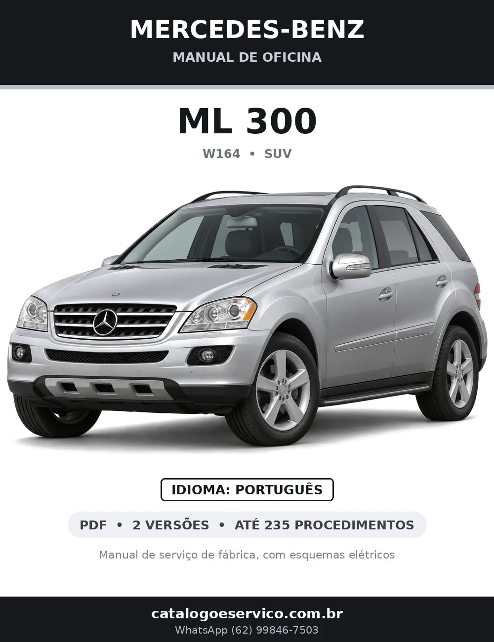 Capa do manual de oficina Mercedes-Benz ML 300 (W164)