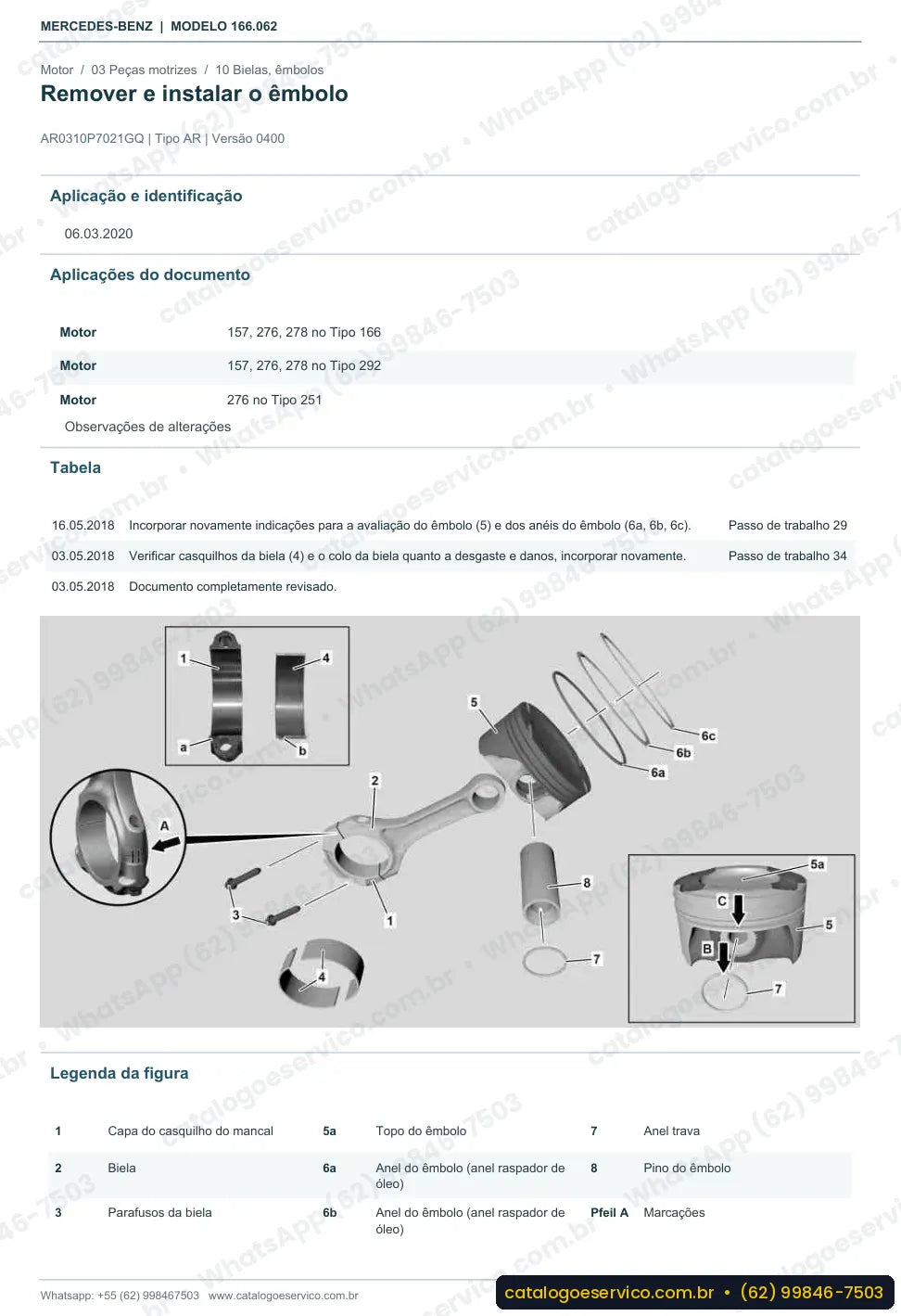 Página de procedimento do manual de oficina Mercedes-Benz ML 320 / GLE 320 4MATIC (W166)