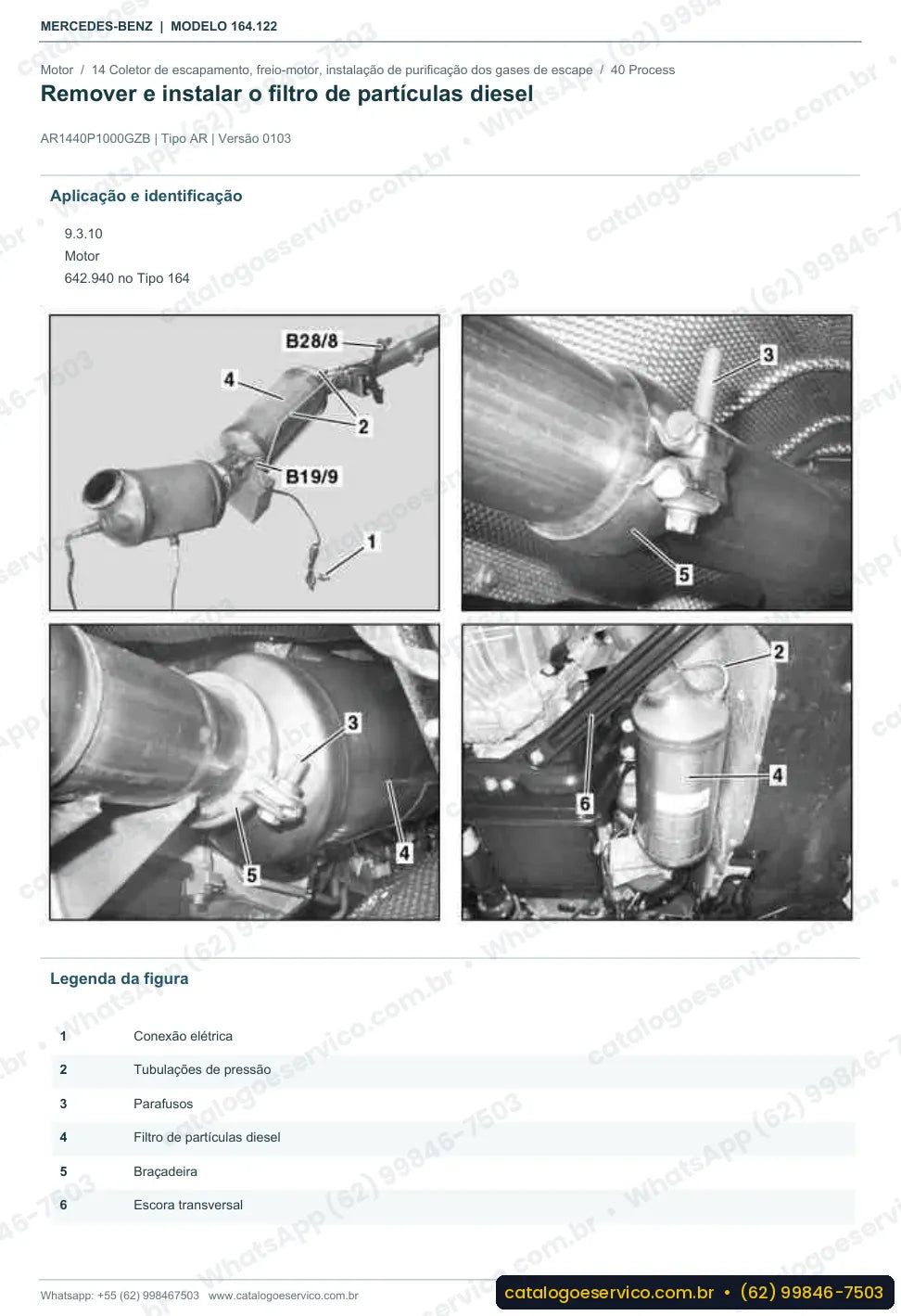 Página de procedimento do manual de oficina Mercedes-Benz ML 320 / ML 350 CDI 4MATIC (W164)