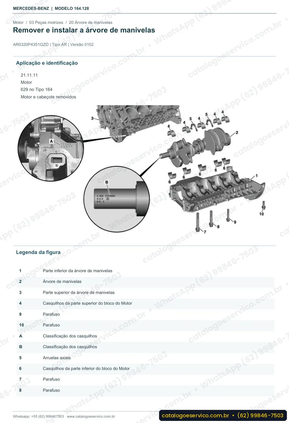 Página de procedimento do manual de oficina Mercedes-Benz ML 420 / ML 450 CDI 4MATIC (W164)