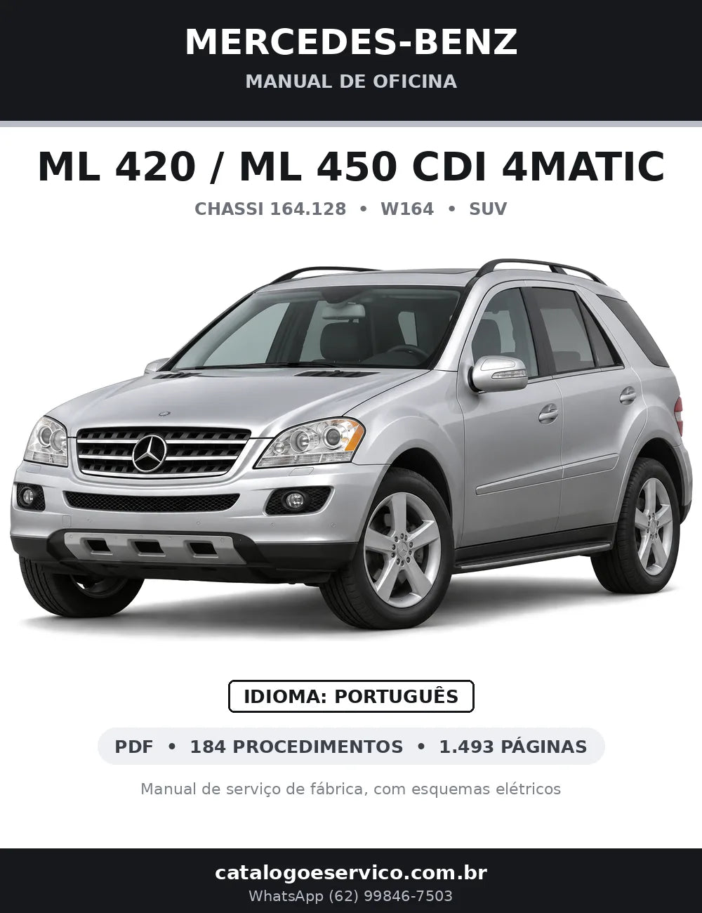 Capa do manual de oficina Mercedes-Benz ML 420 / ML 450 CDI 4MATIC (W164)