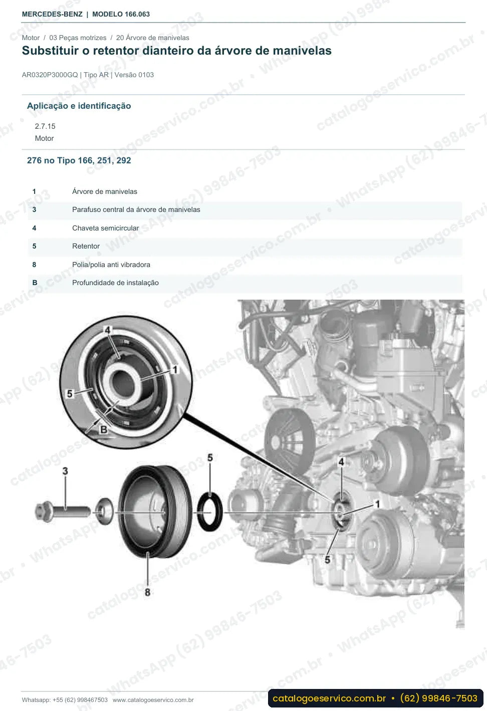 Página de procedimento do manual de oficina Mercedes-Benz ML 500 / GLE 500 e 4MATIC (W166)