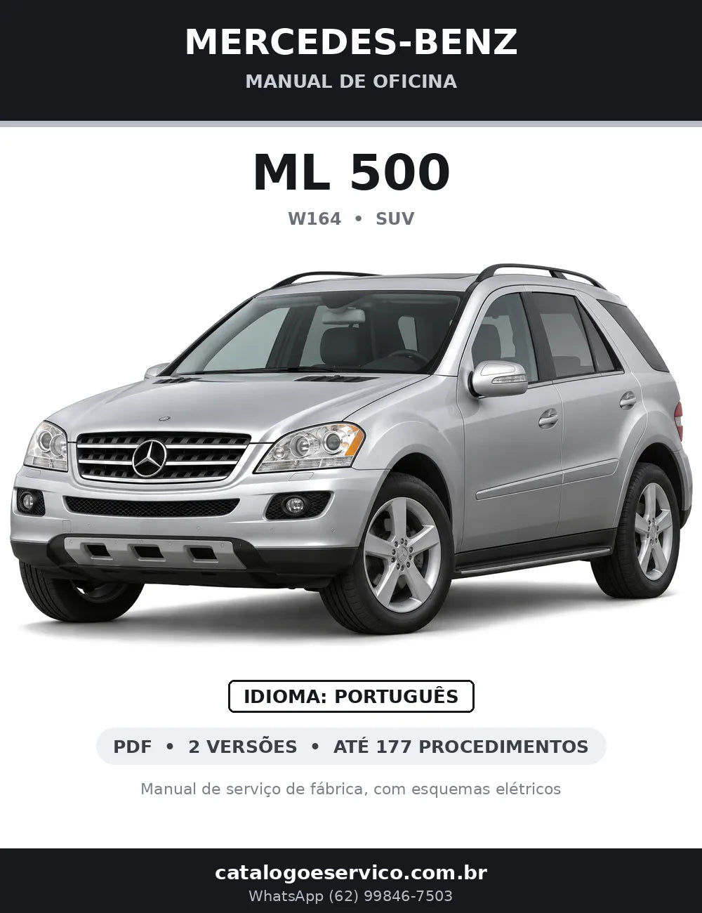 Capa do manual de oficina Mercedes-Benz ML 500 (W164)