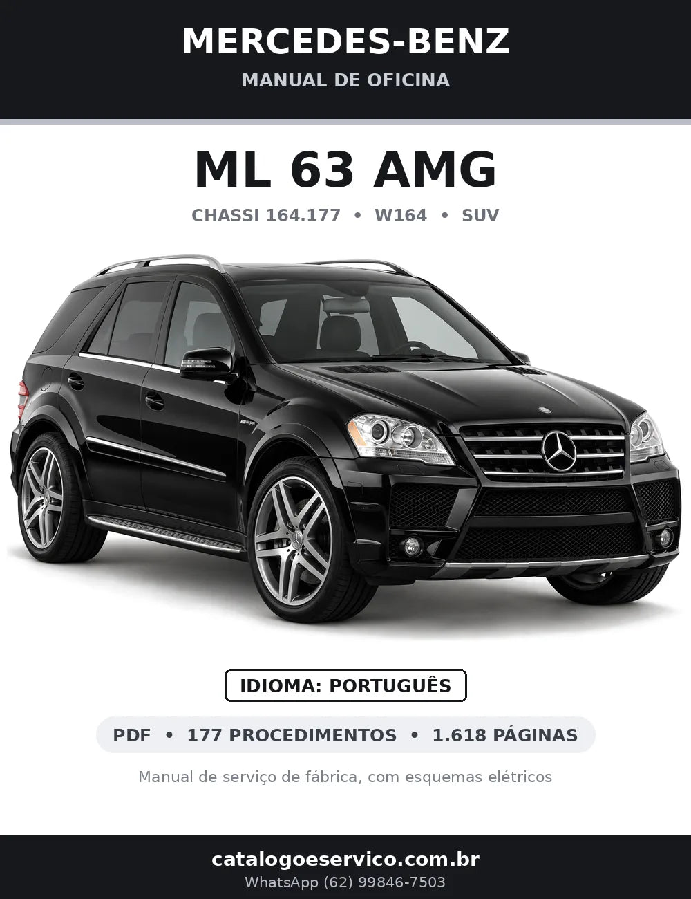 Capa do manual de oficina Mercedes-Benz ML 63 AMG (W164)