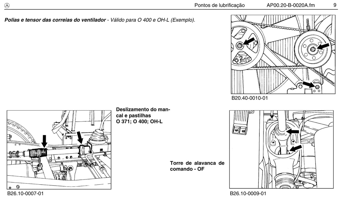 Página do manual de oficina Mercedes-Benz O 364 (2 versões)
