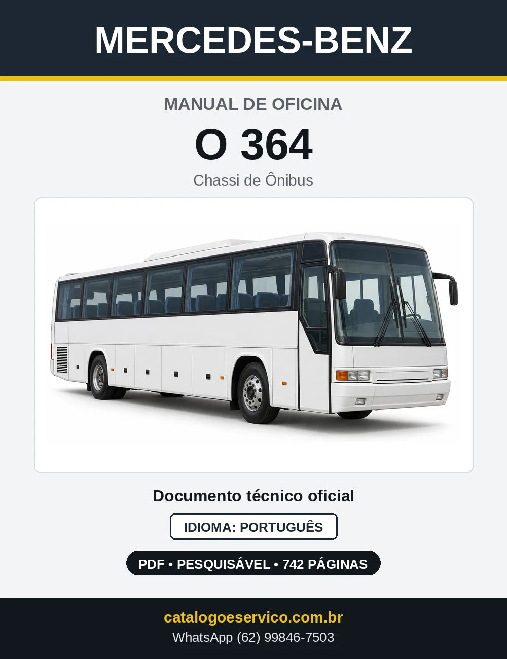 Capa do manual de oficina Mercedes-Benz O 364 (2 versões)