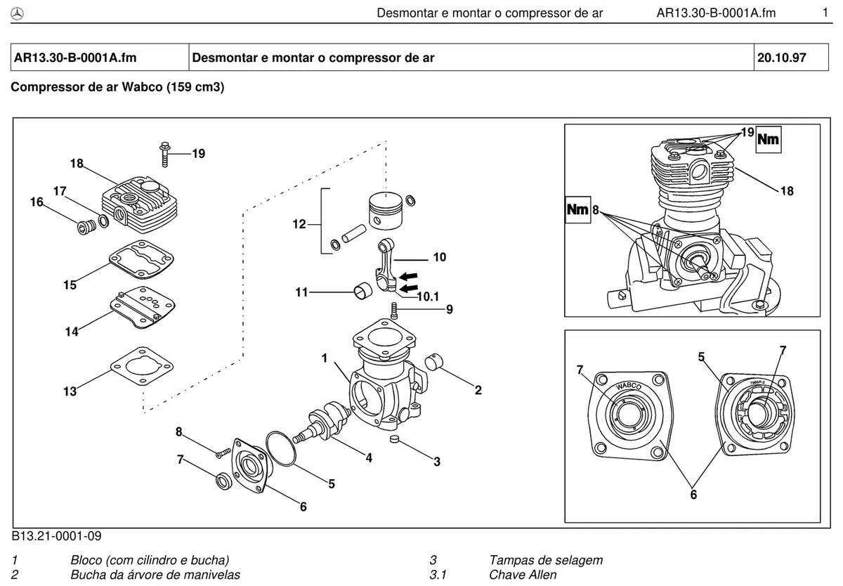 Página do manual de oficina Mercedes-Benz O 370 (4 versões)