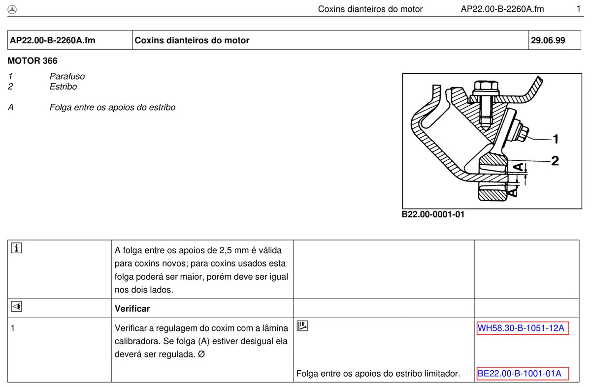 Página do manual de oficina Mercedes-Benz O 370 (4 versões)