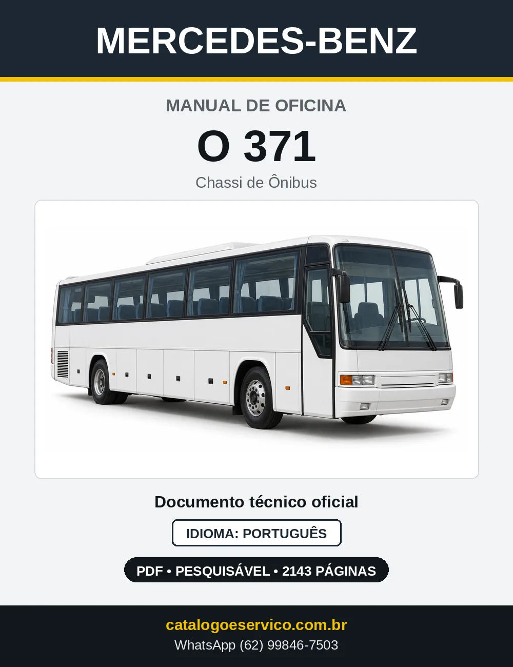 Capa do manual de oficina Mercedes-Benz O 371 (9 versões)