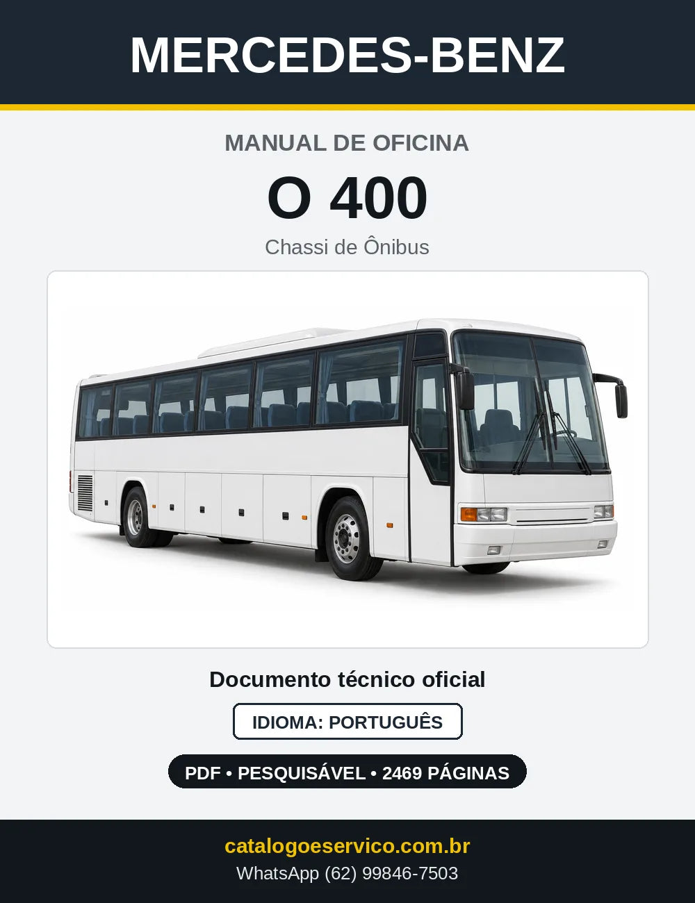 Capa do manual de oficina Mercedes-Benz O 400 (6 versões)