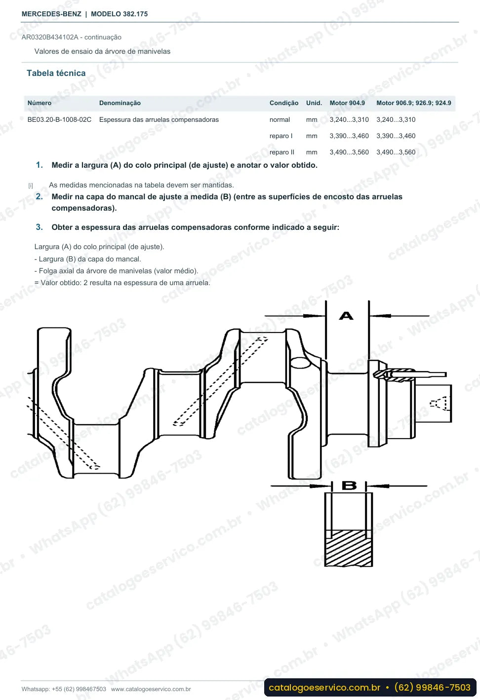 Página de procedimento do manual de oficina Mercedes-Benz O 500 M 1728