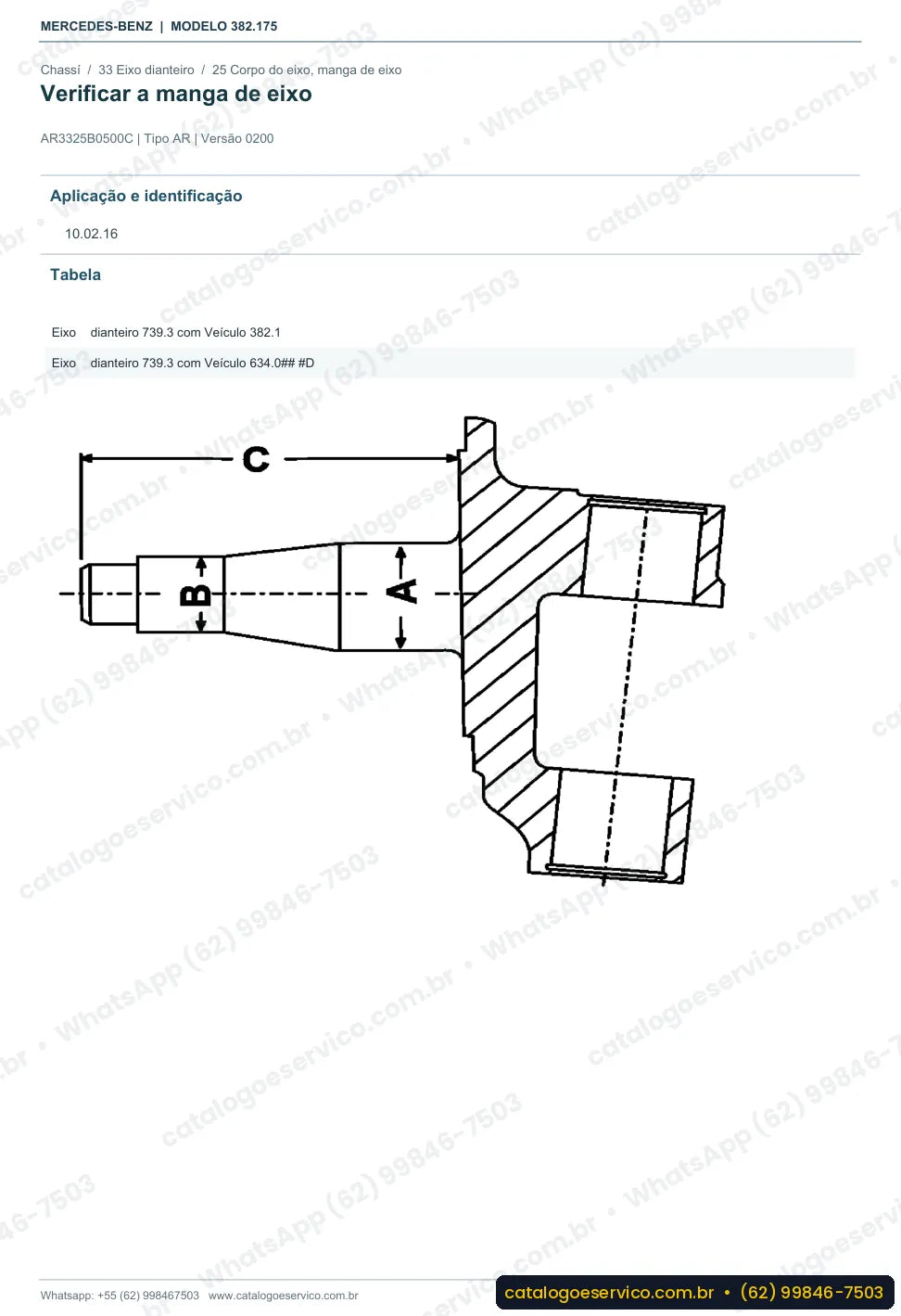 Página de procedimento do manual de oficina Mercedes-Benz O 500 M 1728
