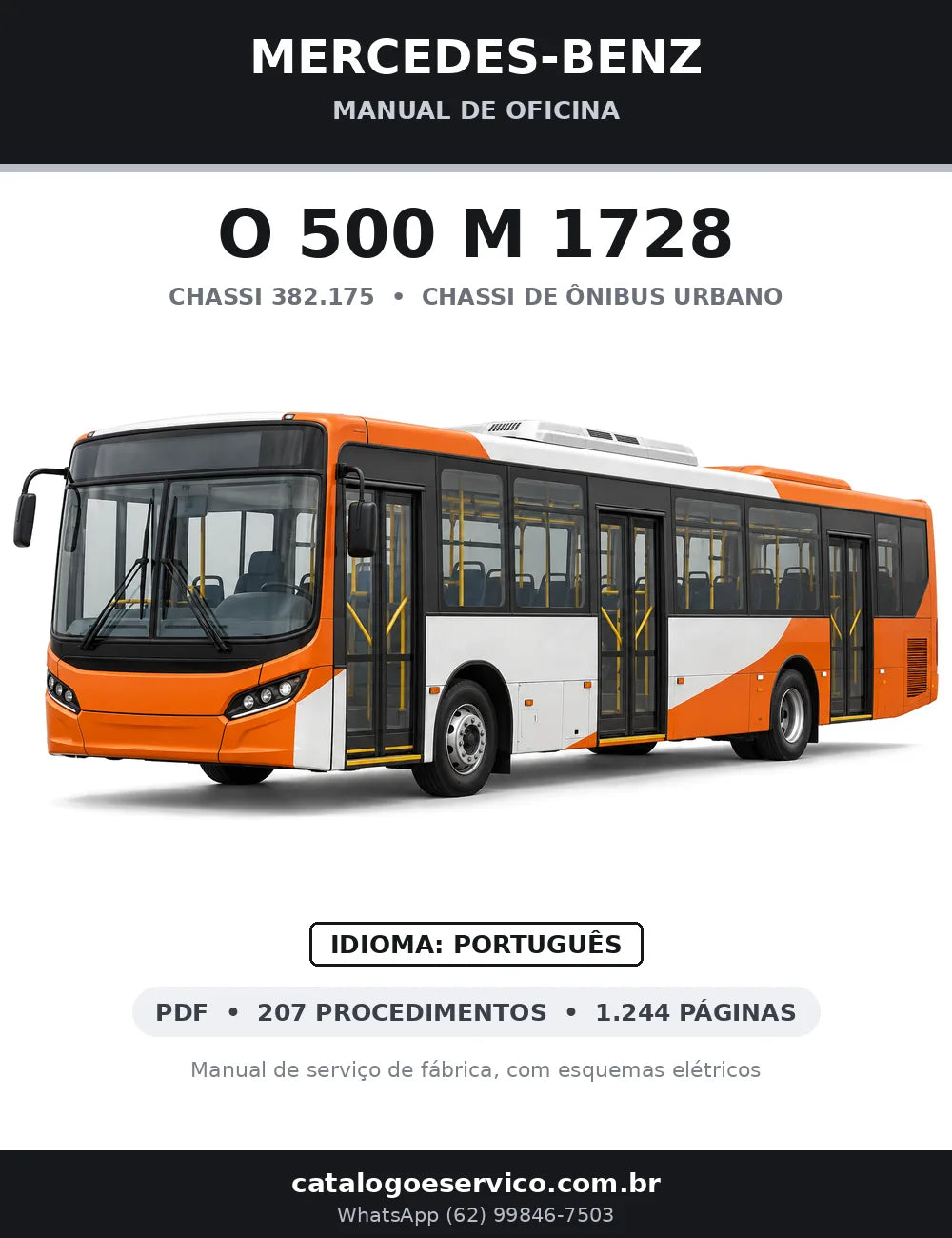 Capa do manual de oficina Mercedes-Benz O 500 M 1728