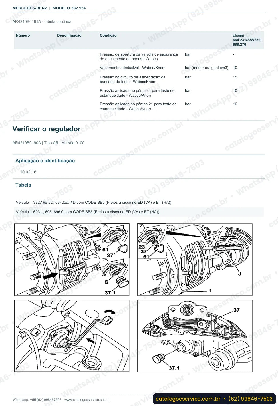 Página de procedimento do manual de oficina Mercedes-Benz O 500 MA 2836
