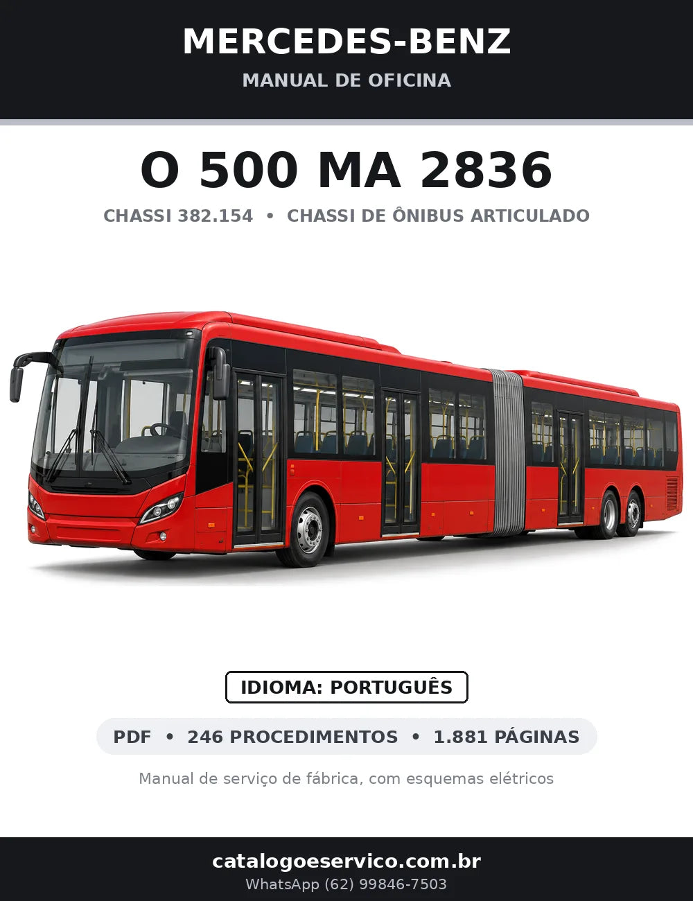 Capa do manual de oficina Mercedes-Benz O 500 MA 2836