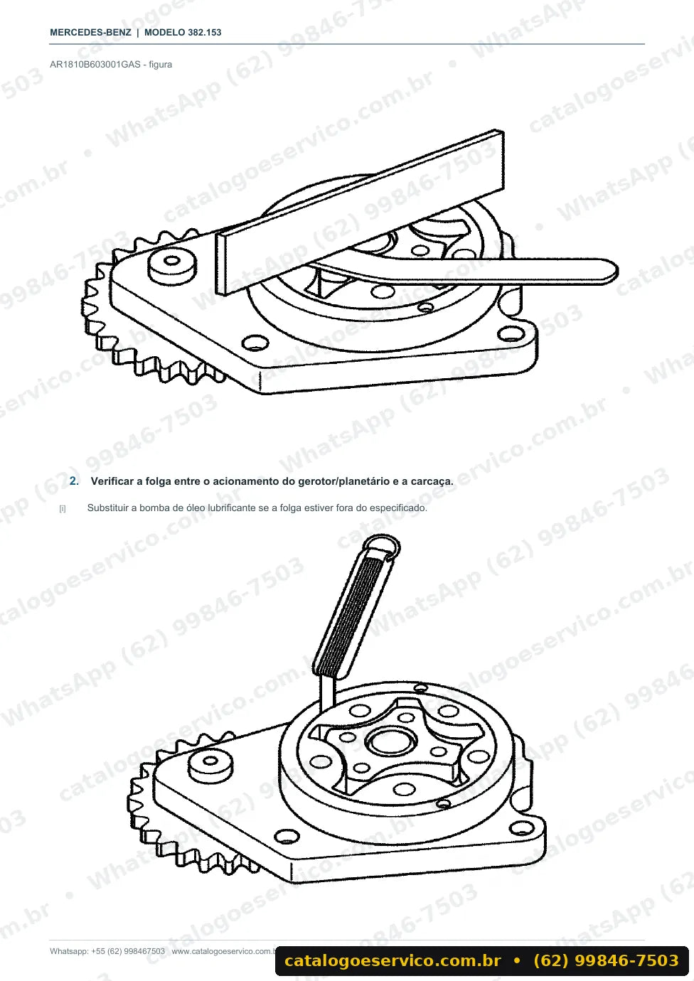 Página de procedimento do manual de oficina Mercedes-Benz O 500 MAG 2831