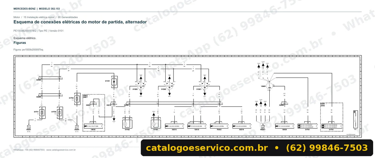 Página de esquema elétrico do manual Mercedes-Benz O 500 MAG 2831