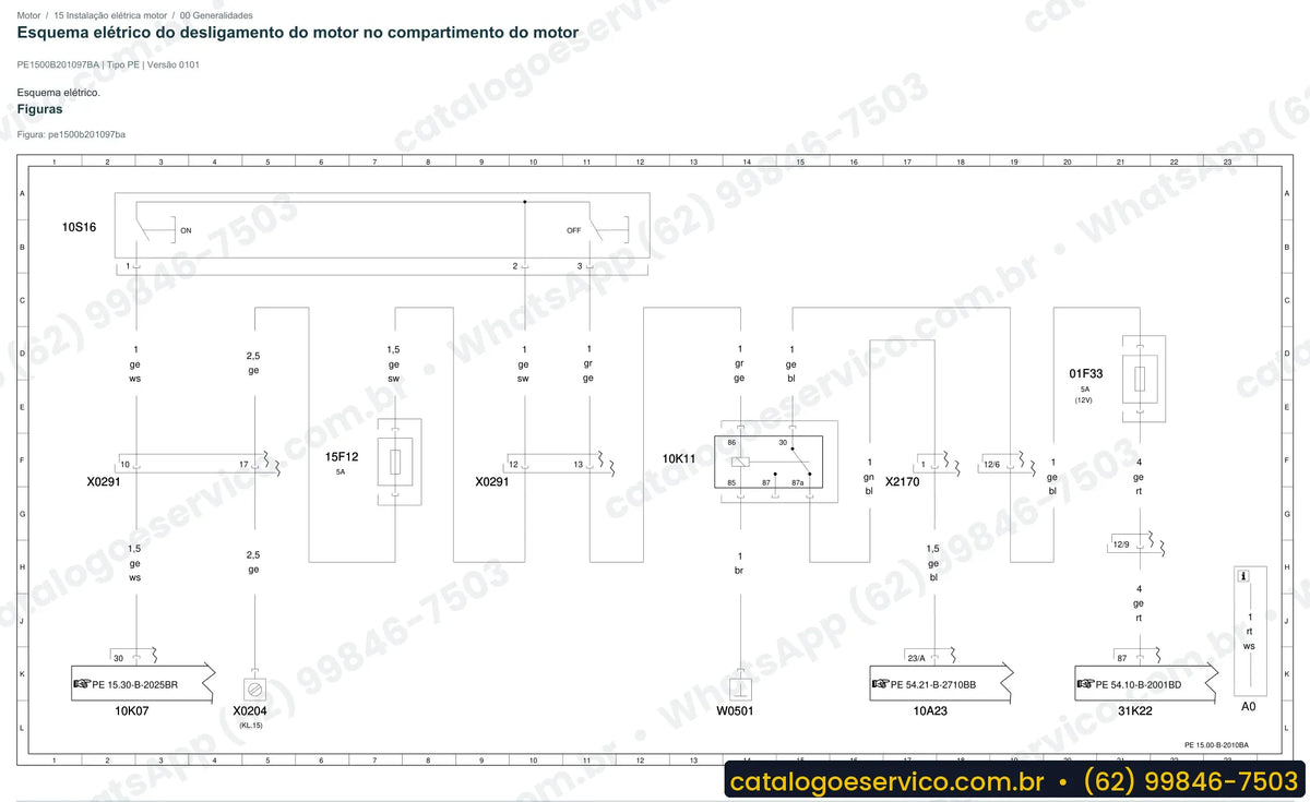 Página de esquema elétrico do Mercedes-Benz O 500 MG 1825