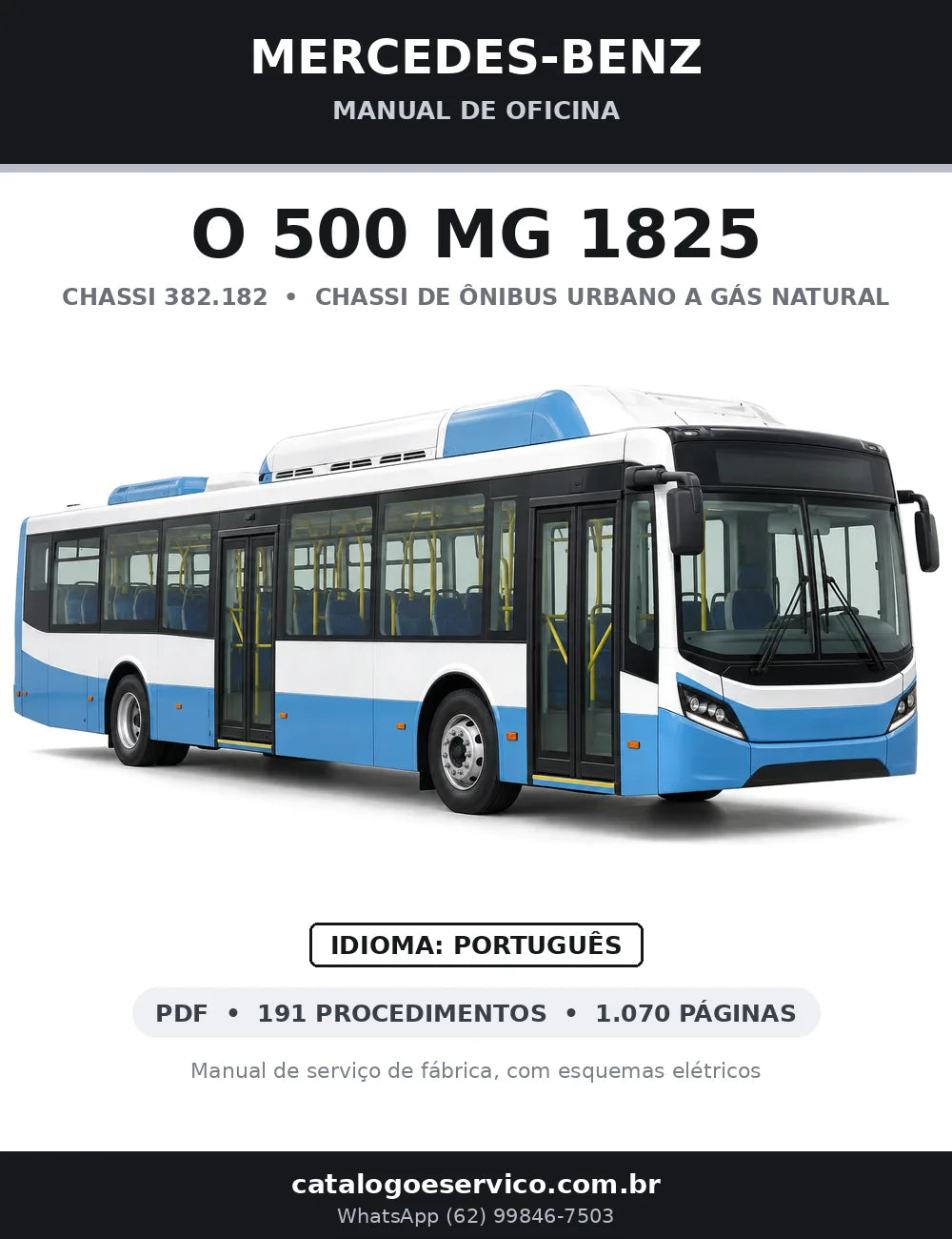 Capa do manual de oficina Mercedes-Benz O 500 MG 1825