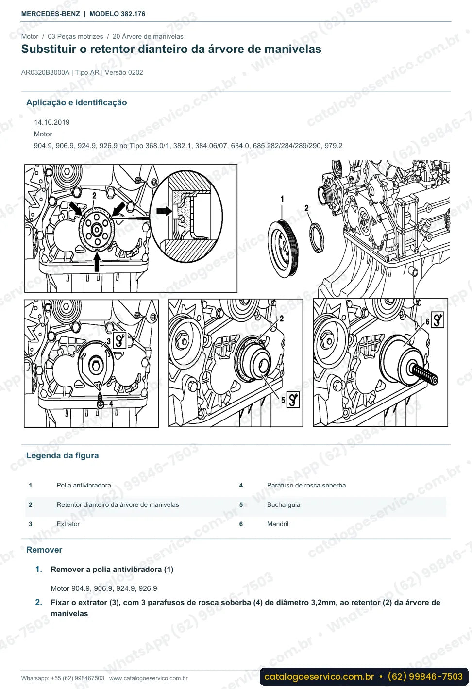 Página de procedimento do manual de oficina Mercedes-Benz O 500 R 1830