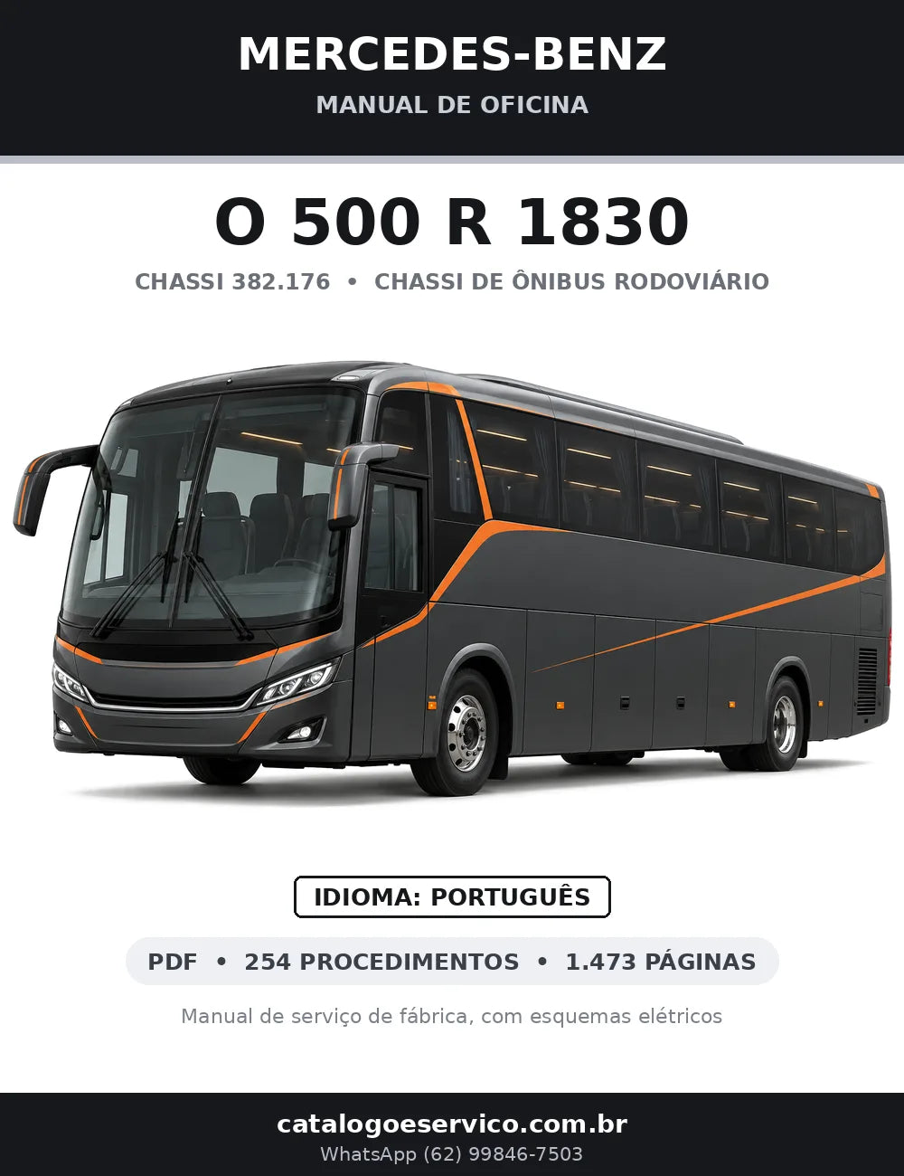 Capa do manual de oficina Mercedes-Benz O 500 R 1830
