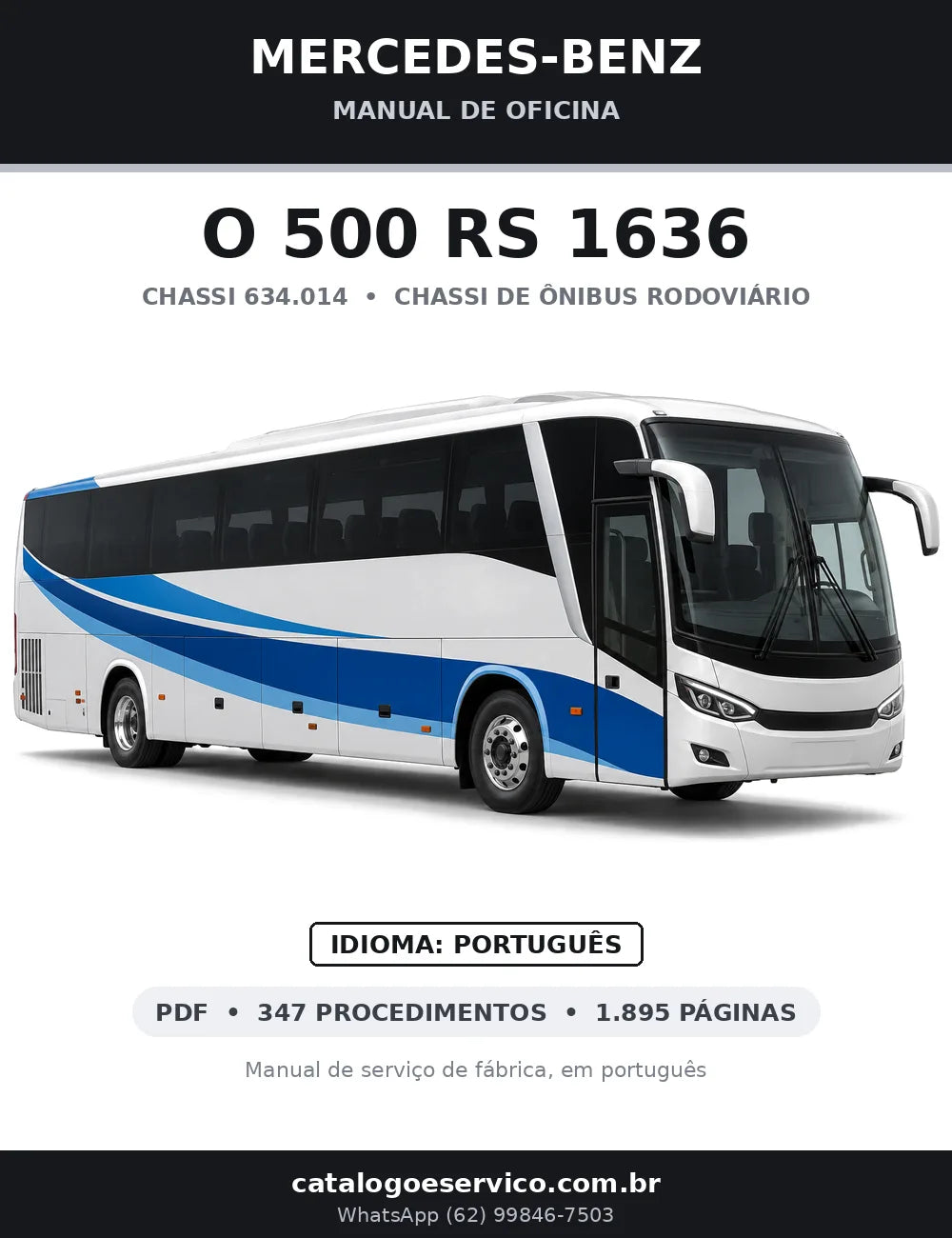 Capa do manual de oficina Mercedes-Benz O 500 RS 1636 (634.014)