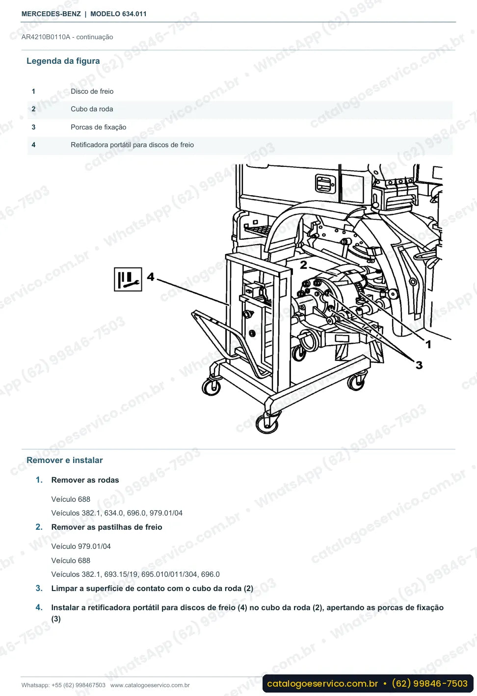 Página de procedimento do manual de oficina Mercedes-Benz O 500 RS 1836