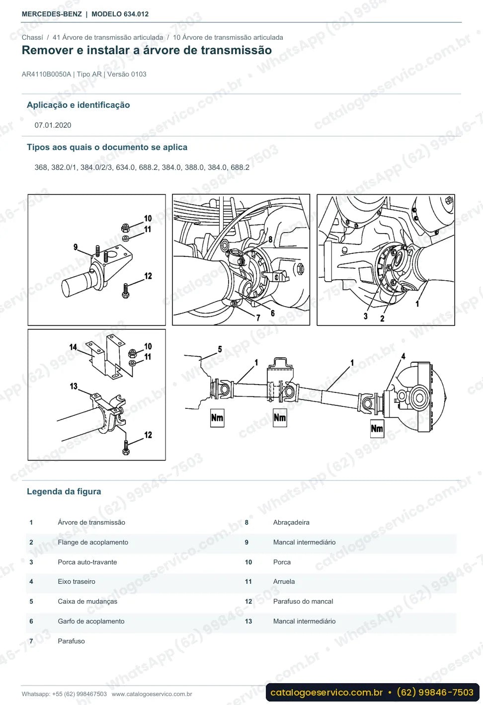 Página de procedimento do manual de oficina Mercedes-Benz O 500 RS 1941