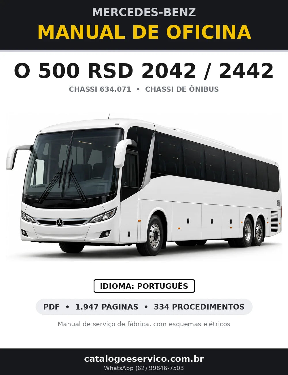 Capa do manual de oficina Mercedes-Benz O 500 RSD 2042 / 2442