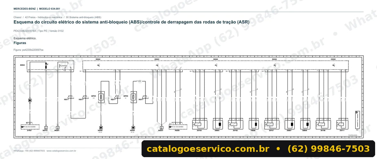 Página de esquema elétrico do manual Mercedes-Benz O 500 RSDD