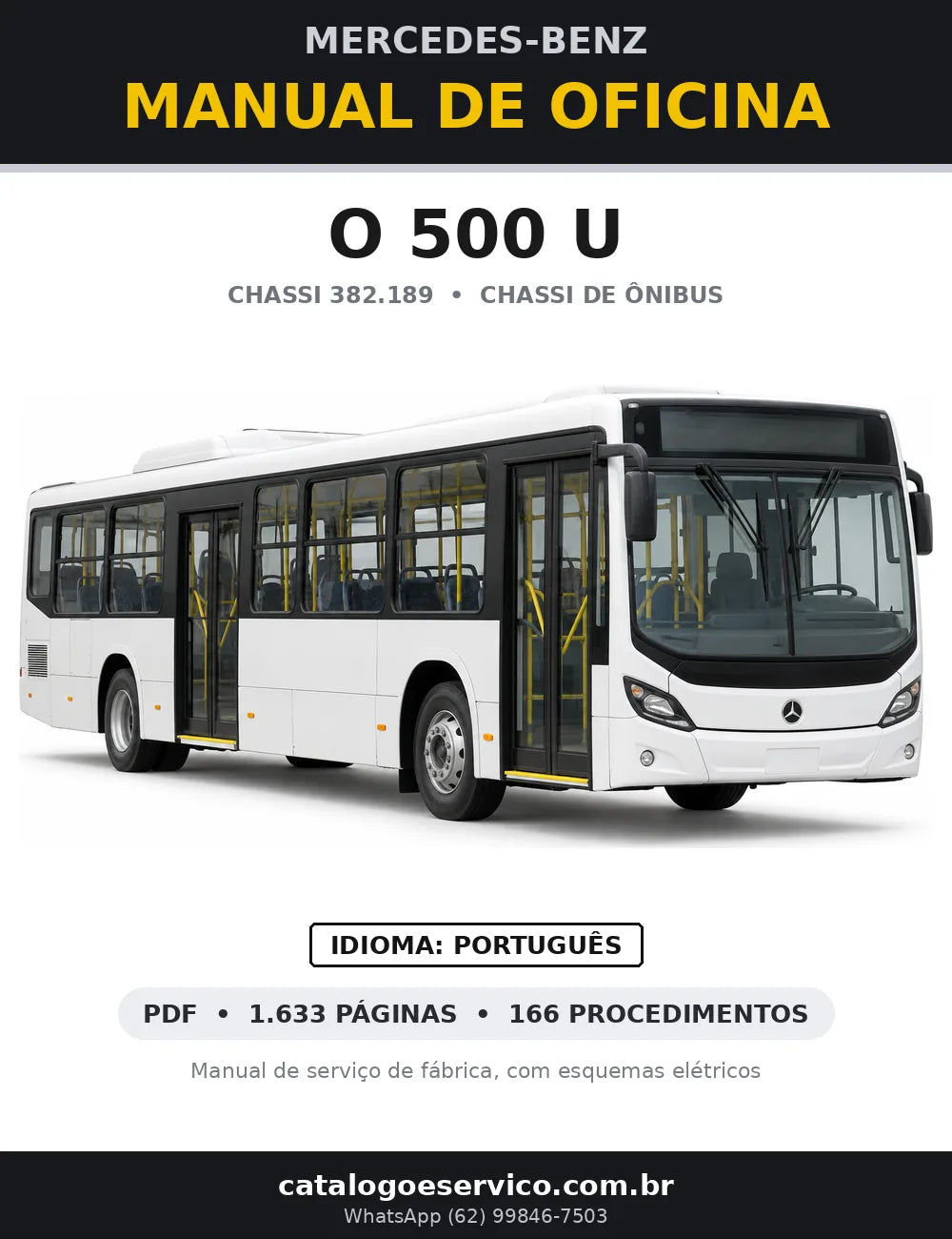 Capa do manual de oficina Mercedes-Benz O 500 U (382.189, motor OM 926 LA)
