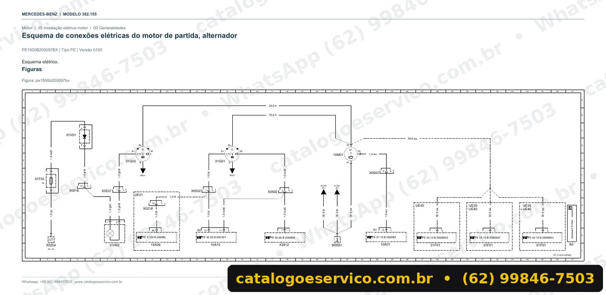 Página de esquema elétrico do manual Mercedes-Benz O 500 UA 2835