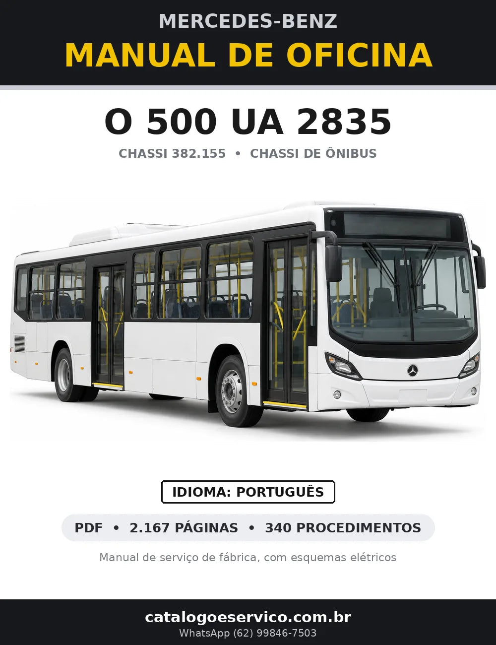 Capa do manual de oficina Mercedes-Benz O 500 UA 2835