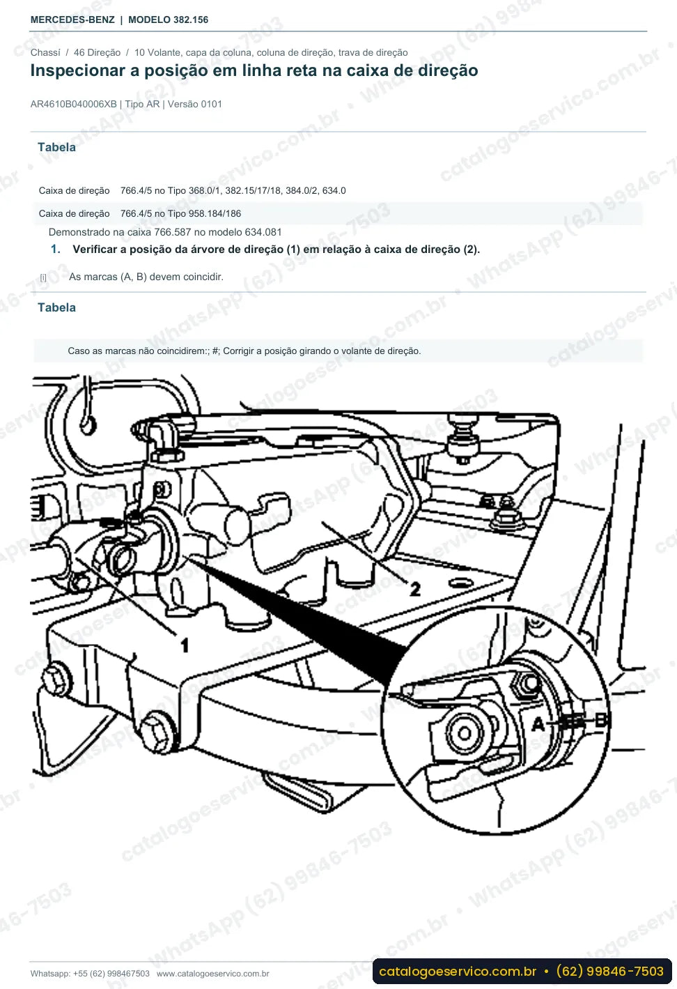 Página de procedimento do manual de oficina Mercedes-Benz O 500 UAG 2831