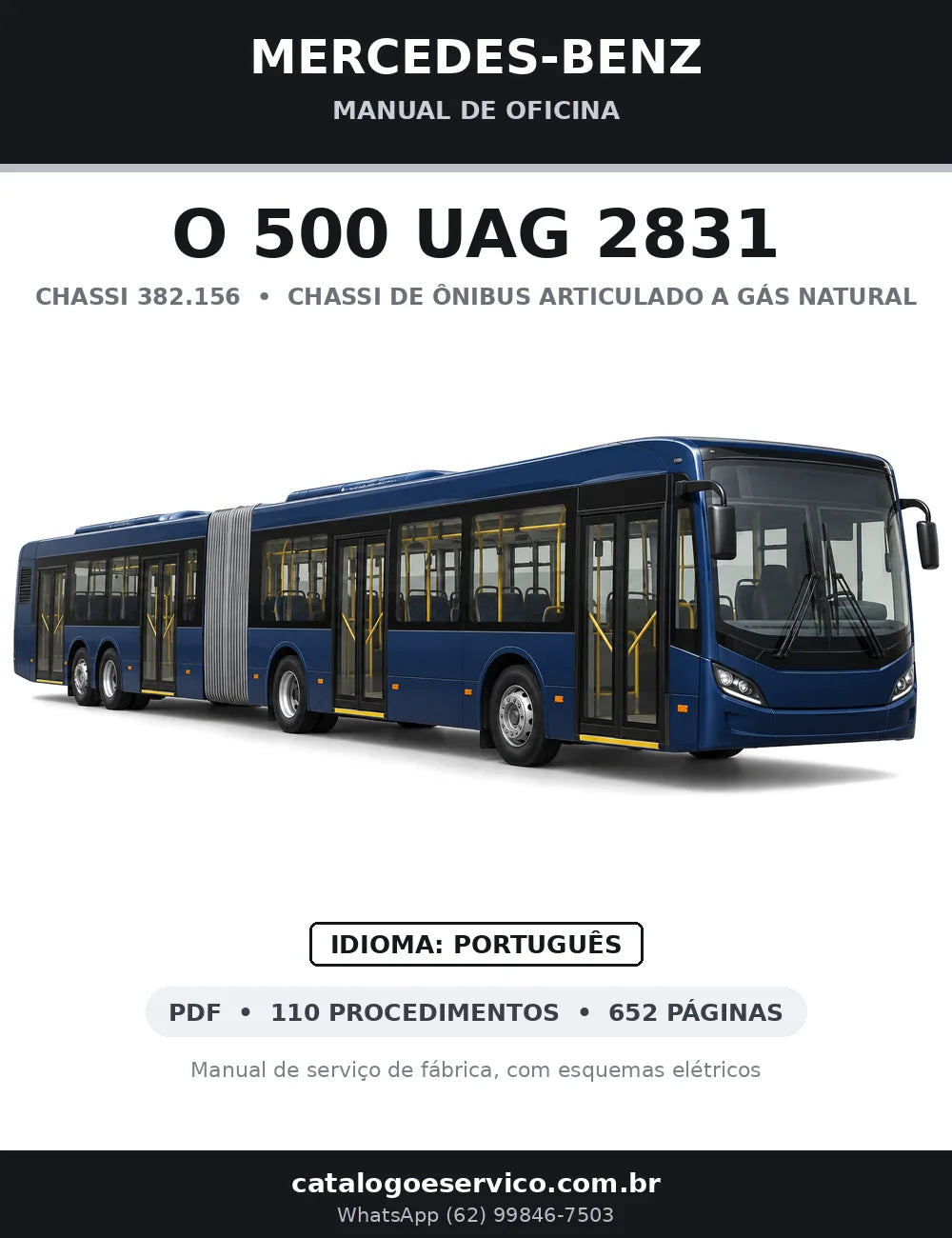 Capa do manual de oficina Mercedes-Benz O 500 UAG 2831