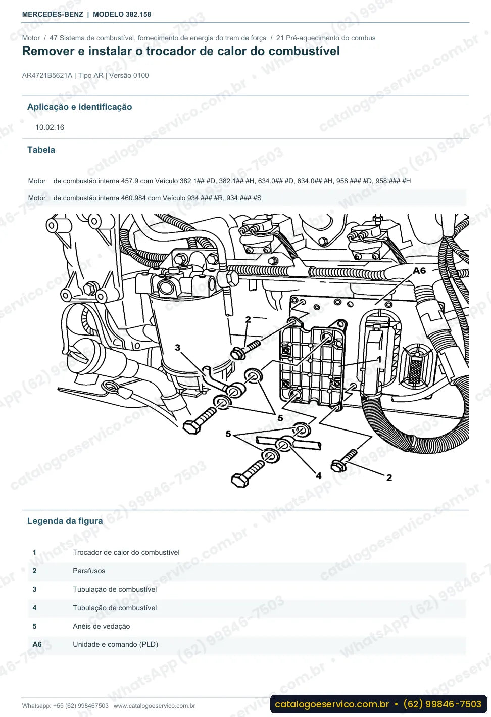 Página de procedimento do manual de oficina Mercedes-Benz O 500 UDA 3736