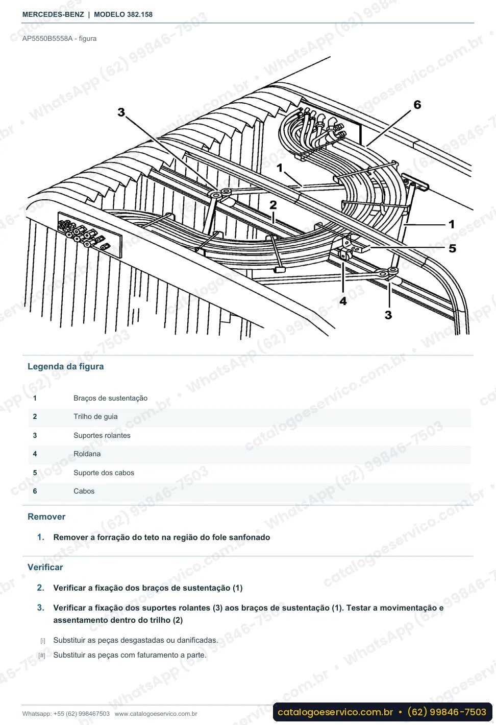 Página de procedimento do manual de oficina Mercedes-Benz O 500 UDA 3736