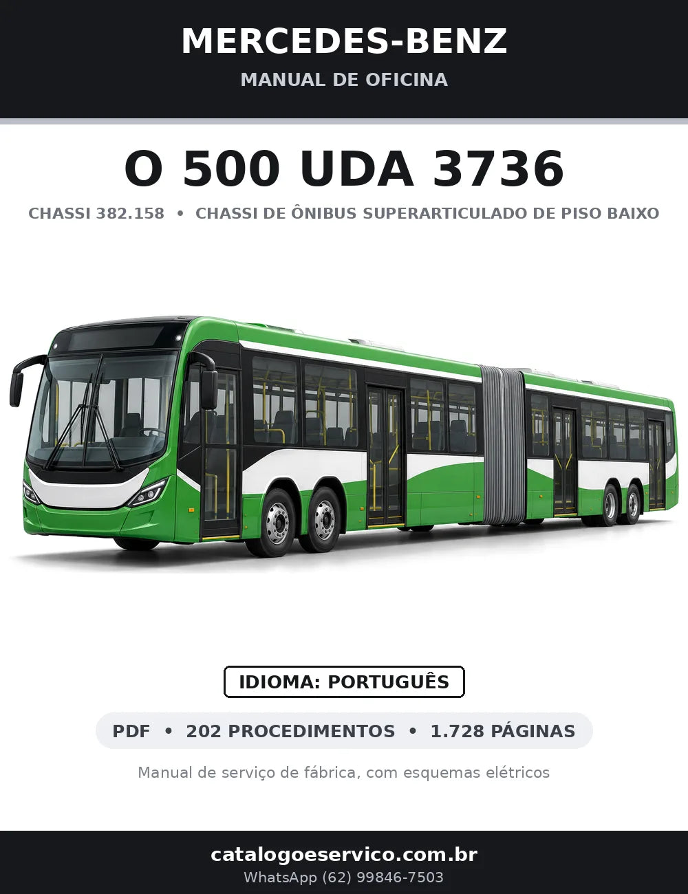 Capa do manual de oficina Mercedes-Benz O 500 UDA 3736
