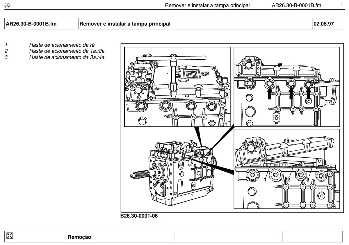 Página do manual de oficina Mercedes-Benz O 500 R 1830